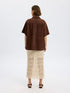 Selected Femme Sophie 2/4 suede shirt chestnut